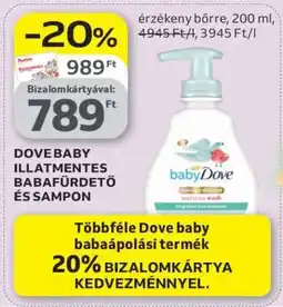 Auchan Dove Baby Illatmentes Babafürdető és Sampon ajánlat