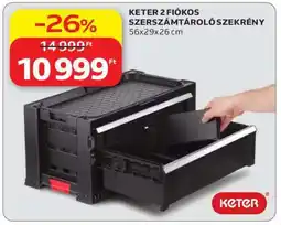 Auchan KETER 2 FIÓKOS SZERSZÁMTÁROLÓ SZEKRÉNY ajánlat