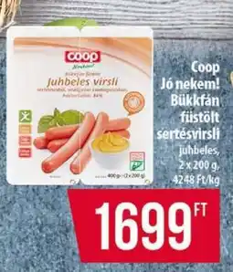 Coop Coop Jó nekem! bükkfán füstölt sertésvirsli ajánlat