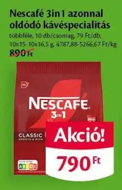EcoFamily NESCAFÉ 3in1 azonnal oldódó kávéspecialitás ajánlat