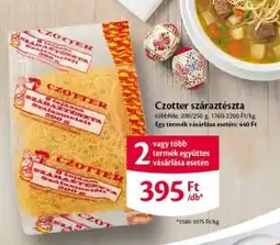 EcoFamily Czotter száraztészta ajánlat