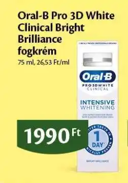 EcoFamily Oral-B Pro 3D White Clinical Bright Brilliance fogkrém ajánlat