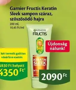 EcoFamily Garnier Fructis Keratin Sleek sampon száraz, szöszösödő hajra ajánlat
