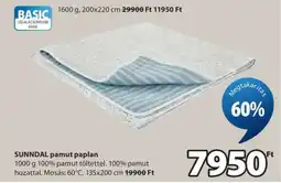 JYSK SUNNDAL PAMUT PAPLAN ajánlat