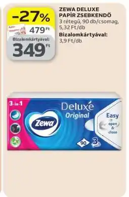 Auchan Zewa Deluxe papír zsebkendő ajánlat