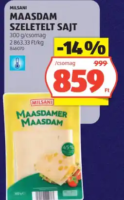 ALDI Milsani Maasdam szeletelt sajt ajánlat