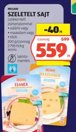 ALDI Milsani Szeletelt sajt ajánlat