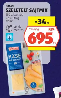ALDI Milsani szeletelt sajtmix ajánlat