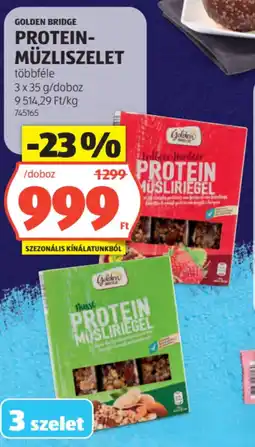 ALDI Golden Bridge Protein- müzliszelet ajánlat