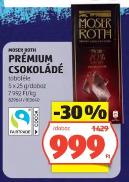 ALDI Moser Roth Prémium csokoládé ajánlat