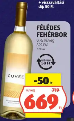 ALDI Félédes fehérbor ajánlat