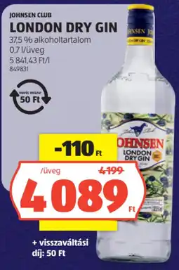 ALDI Johnsen Club London Dry Gin ajánlat