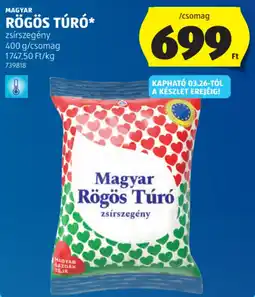 ALDI Magyar Rögös Túró ajánlat
