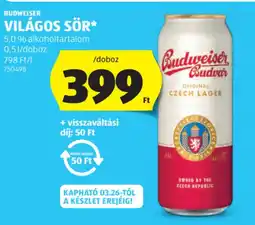 ALDI Budweiser Világos sör ajánlat