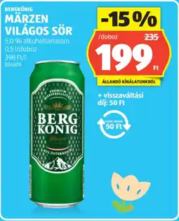 ALDI Bergkönig Märzen világos sör ajánlat