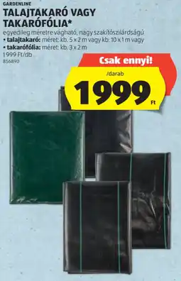 ALDI Gardenline talajtakaró, takarófólia ajánlat