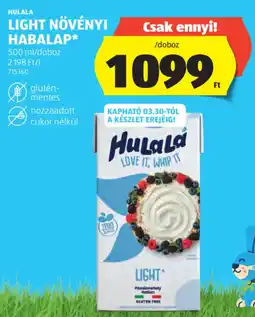 ALDI Hulala Light növényi habalap ajánlat