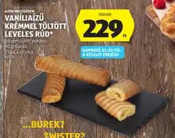 ALDI Azon Melegében Vaníliaízű kremmel töltött leveles rúd ajánlat