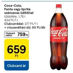 Tesco Coca-Cola, Fanta vagy Sprite szénsavas üdítőital ajánlat