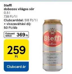 Tesco Steffl dobozos világos sör ajánlat