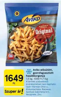 Tesco Aviko elősütött, gyorsfagyasztott hasábburgonya ajánlat