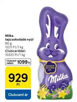 Tesco MILKA TEJCSOKOLÁDÉ NYÚL ajánlat
