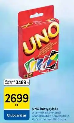 Tesco UNO kártyajáték ajánlat