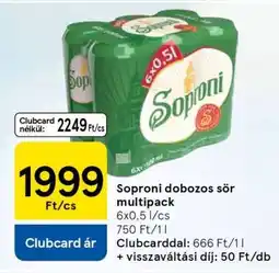 Tesco Soproni Dobozos Sör Multipack ajánlat