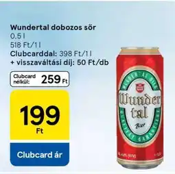 Tesco Wundertal dobozos sör ajánlat