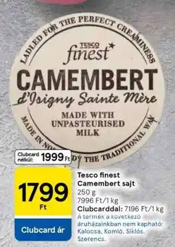 Tesco Tesco finest Camembert sajt ajánlat