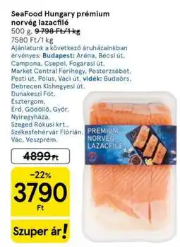 Tesco SeaFood Hungary prémium norvég lazacfilé ajánlat