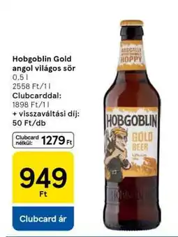 Tesco Hobgoblin Gold angol világos sör ajánlat
