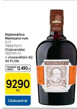 Tesco Diplomático Mantuano Rum ajánlat