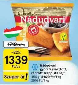 Tesco Nádudvari gyorsfagyasztott, rántott Trappista sajt ajánlat