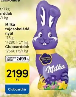 Tesco MILKA TEJCSOKOLÁDÉ NYÚL ajánlat