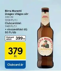 Tesco Birra Moretti üveges világos sör ajánlat