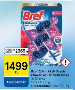 Tesco Bref Color Aktiv Fresh Flower WC-frissítő blokk ajánlat