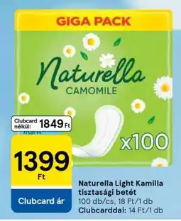 Tesco Naturella Light Kamilla tisztasági betét ajánlat