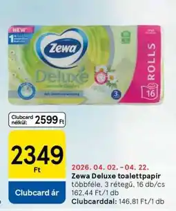 Tesco Zewa Deluxe toalettpapír ajánlat