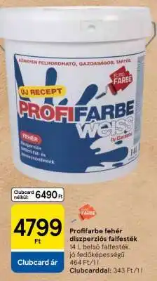Tesco Profifarbe fehér diszperziós falfesték ajánlat