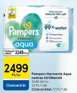 Tesco Pampers Harmonie Aqua nedves törlőkendő ajánlat