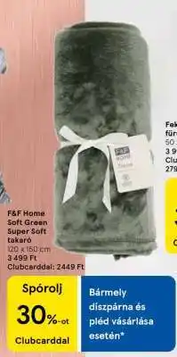 Tesco F&F Home Soft Green Super Soft takaró ajánlat
