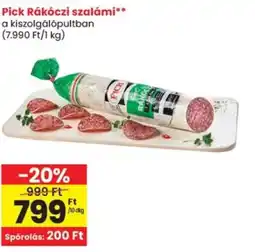 Spar Pick Rákóczi szalámi ajánlat