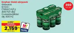 Spar Dreher Gold sörpack ajánlat