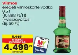 Spar Vilmos eredeti vilmoskörte vodka ajánlat