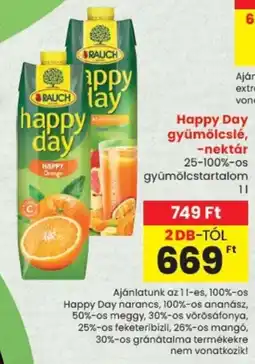 Spar Happy Day gyümölcslé, -nektár ajánlat