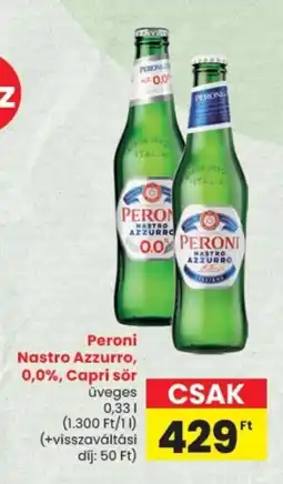 Spar Peroni Nastro Azzurro, 0,0%, Capri sör ajánlat