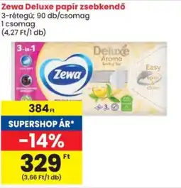 Spar Zewa Deluxe papír zsebkendő ajánlat