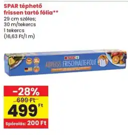 Spar SPAR téphető frissen tartó fólia ajánlat