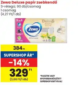 Spar Market Zewa Deluxe papír zsebkendő ajánlat